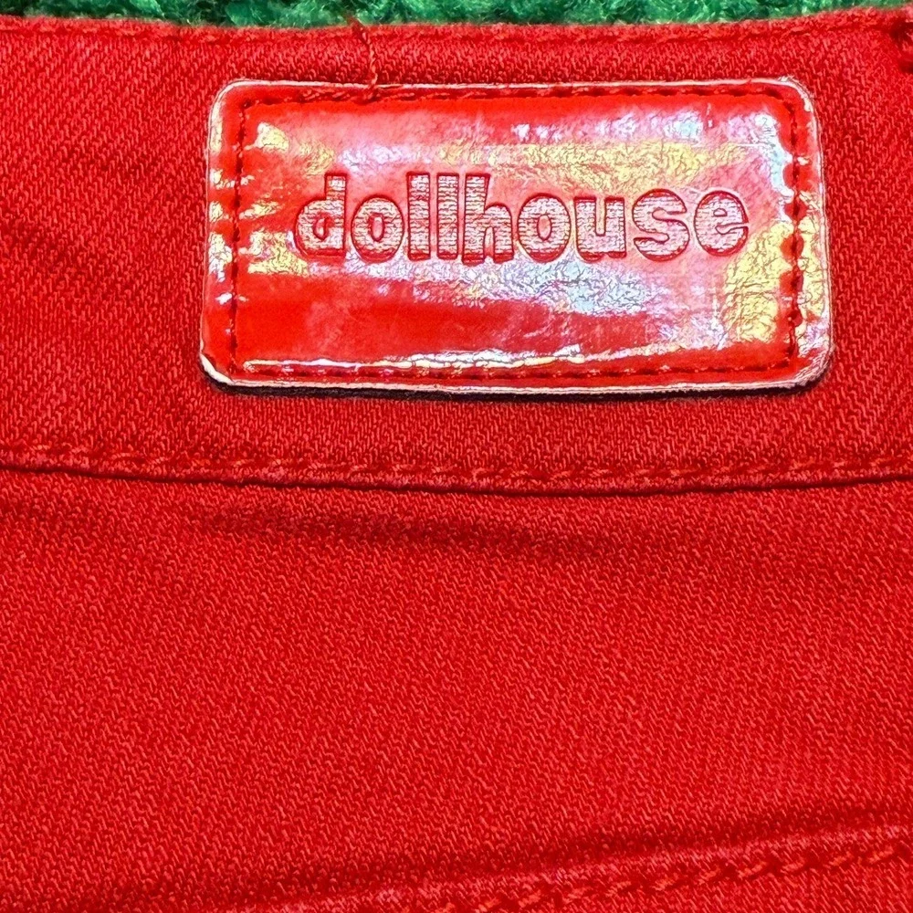 Dollhouse Red Capri Jeans Size 9 Mid Rise Cropped Denim Pants Casual - Picture 4 of 5